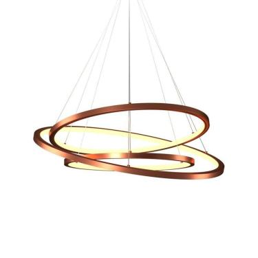 Imagem de Lustre Pendente Orluce Tabat OR1797 com 3 Aros 60/50/40cm Cobre Led Bivolt