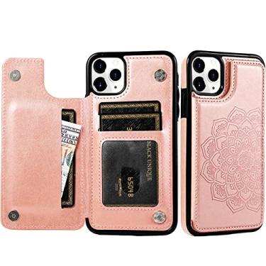 Imagem de Capa de telefone flip slot de cartão de couro de luxo para iphone 13 12 mini se 2020 para iphone 11 pro xs max xr x 6 6s 7 8 plus 5 5s, ouro rosa, para iphone 5 5s se