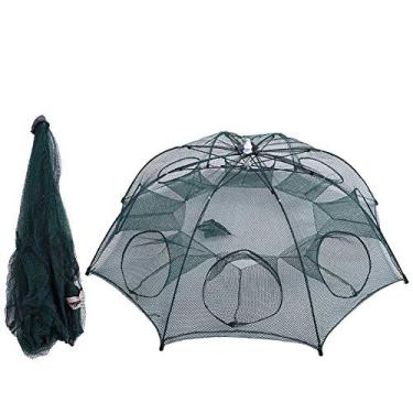 Imagem de armadilha de isca de pesca,Armadilha de pesca, para captura de isca pequena enguias caranguejo lagosta minnows camarão, gaiola de imersão de rede fundida compacta e dobrável para fácil transporte e a