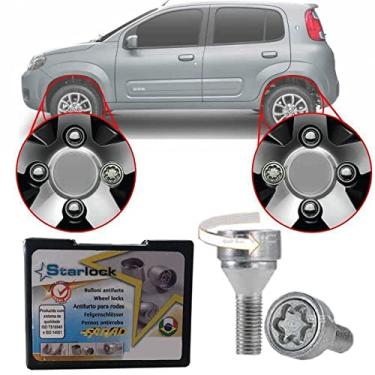 Imagem de Trava Antifurto Anti Roubo de Roda Parafuso Porca Farad Starlock Fiat Novo Uno 2012 em Diante Com Mais de 10.000 Segredos A2C/E