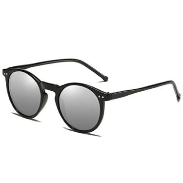 Imagem de Óculos de sol da moda óculos de sol polarizados homens mulheres designer retro redondo óculos de sol vintage masculino feminino óculos de proteção uv400 óculos gafas de sol, C2 preto,