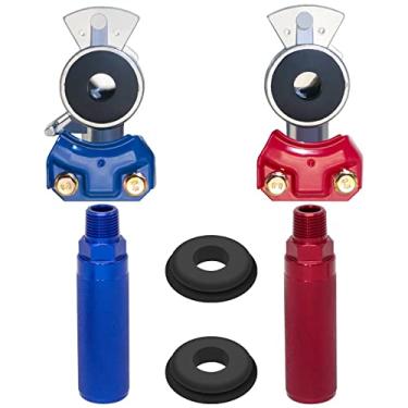 Imagem de Boeray Alumínio Emergência Mão de Gladhand Universal Mãos de Vidro Mangueira de Ar Serviço De Acoplamento De Braço Com Alça De Alumínio Anodizado Para Caminhão Semi Trailer RVs 1 Vermelho 1 Azul