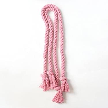 Imagem de 2/4/8 Pcs Decoração de cortina Tiebacks Cortina de gravata Titular de corda de tecido feito à mão Retenções de corda de cânhamo Fivela Acessórios de cortina, rosa, pacote de 4 peças