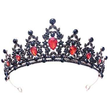 Imagem de Kamirola - Coroa de rainha e tiaras de princesa para mulheres e meninas tiaras de cristal para noivas, princesa para casamento e festa (01), Medium, Liga metálica, Cristal