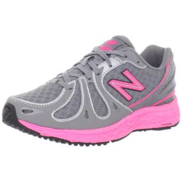 Imagem de New Balance KJ890 Tênis de corrida (bebê/bebê/criança pequena/criança grande), Cinza/rosa, 6.5 Little Kid