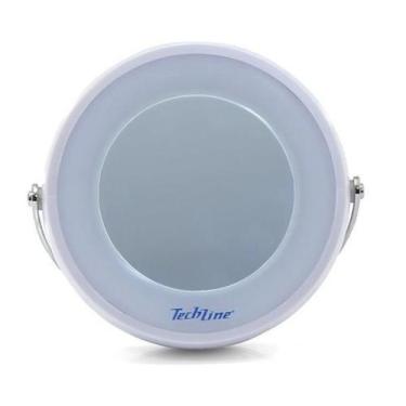 Imagem de Espelho De Aumento Techline Dupla Face Com Luz Led Branco Tec-829