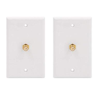 Imagem de Placa de parede VCE com conector RCA para subwoofer de áudio - branca