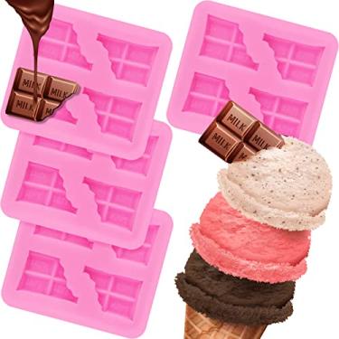 Imagem de Molde de silicone para sabão em forma de chocolate, 4 peças