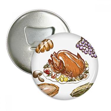 Imagem de Emblema multifuncional com estampa de uva de peru para dia de Ação de Graças e ímã de geladeira