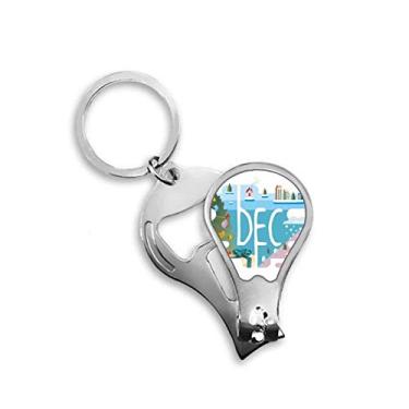 Imagem de Dezembro Temporada Ilustração Cortador de Unhas Abridor Chaveiro Tesoura