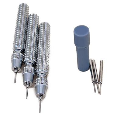 Imagem de MOOKEENONE Ferramenta de reparo de relógio pulseira de aço para relógio perfurador agulha dividida pulseira de relógio de regulação comprimento ferramenta corte cinto de aço conjunto de pinos de perfuração