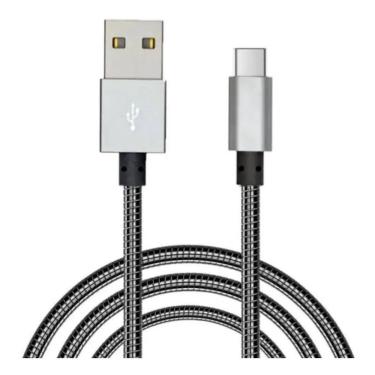 Imagem de Cabo Carregador USB C Tipo C Metal Super Reforçado 2.1a Type C Kingo