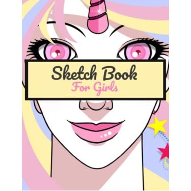 Imagem de Sketch Book For Girls: Large Notebook For Drawing, Doodling Or Sketching: 109 Pages, 8.5" x 11"