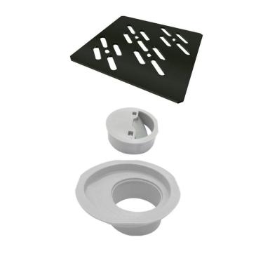 Imagem de Ralo Linear Novii Grelha 10x10cm Preto Fosco Linear