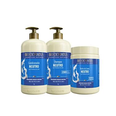 Imagem de Kit Neutro Perolado Brilho Natural Bio Extratus TRIO (Shampoo/Condicionador/Banho de Creme 1L)