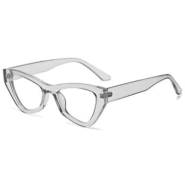 Imagem de Óculos de bloqueio de filtro de luz azul anti-olho de gato Uv400 para homens e mulheres Triângulo computador para celular óculos cinza