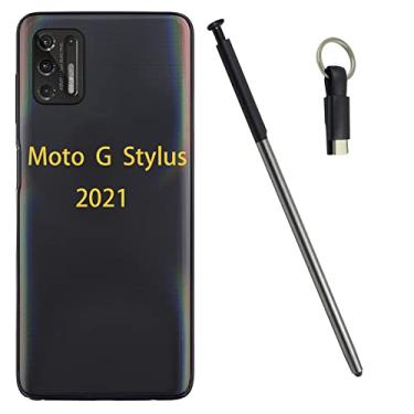 Imagem de Caneta G Stylus 2021 preta para Motorola Moto LCD Touch Screen Stylus peças de reposição + chaveiro cabo tipo C para Motorola Moto G Stylus 2021