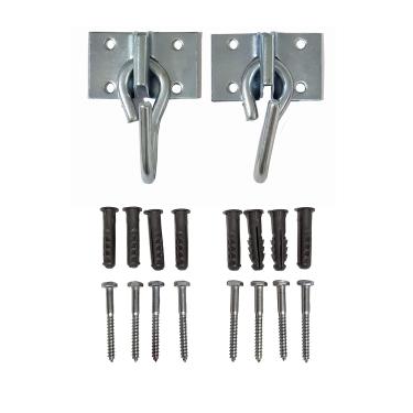 Imagem de Gancho Armador De Rede De Dormir Descanso Zincado 1 Par Completo