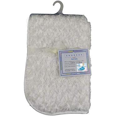 Imagem de Cobertor Para Bebê Peludinho De Florzinha 1,50m X 1,00m Com Cabide Petit Baby - Branco