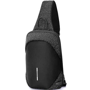 Imagem de Mochila de ombro Bolsa de peito Bolsa de ombro crossbody, tecido de poliéster de alta densidade, ventilação em favo de mel 3D nas costas, suave e arejada