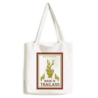 Imagem de Thailand Culture Made in Thailand Post Tote Canvas Bag Shopping Satchel Casual Bolsa