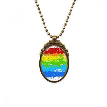 Imagem de DIYthinker Stippling Rainbow Gay LGBT Colar antigo com pingente de contas vintage