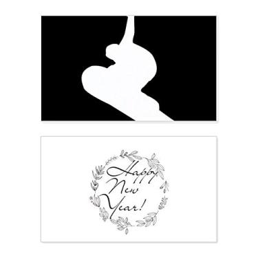 Imagem de Skateboarding Sport Black Jumping Outline New Year Festival Greeting Card Bless Message Present