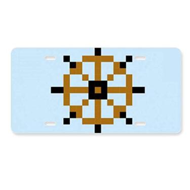 Imagem de DIYthinker Etiqueta de aço inoxidável para decoração de placa de carro com leme de vela de verão