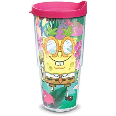 Imagem de Tervis Nickelodeon™ - Bob Esponja Calça Quadrada Feita nos EUA Copo de Parede Dupla Isolado Copo de Viagem Mantém Bebidas Frias e Quentes, 680 g, Tropical