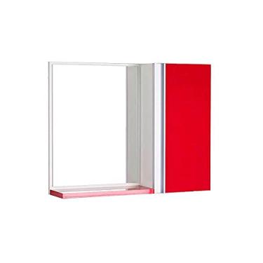 Imagem de Espelho para Banheiro com Armário Vermelho Barra Vertical