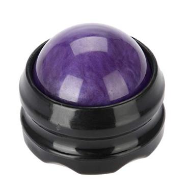 Imagem de Massageador manual com bola de massagem, massageador de mãos com bola de relaxamento corporal para músculos doloridos (roxo)