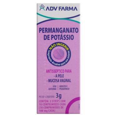 Imagem de Permanganato de Potássio Adv Farma 100mg Caixa com 30 Comprimidos