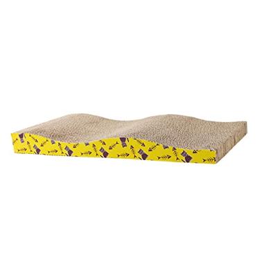 Imagem de IEUDNS Arranhadores de gato Papelão Almofada para arranhar Brinquedo de treinamento Espreguiçadeira para arranhar Lounge Cama para proteção de móveis, Onda 44,5x21x44cm