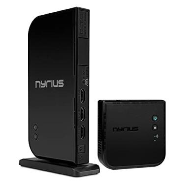 Imagem de Nyrius Transmissor e receptor de entrada HDMI 2X sem fio Aries Home+ para transmissão de vídeo HD 1080p 3D e áudio digital a partir de cabo, satélite, bluray, DVD, PS4, PS3, laptops, PC (NAVS502)