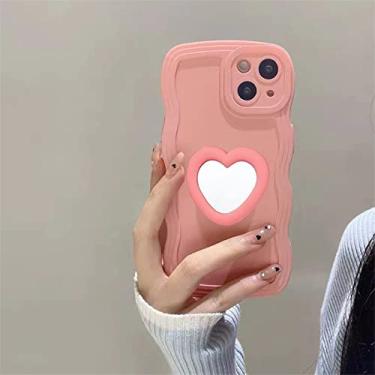 Imagem de Capa de telefone com espelho de coração para Huawei 9X 8X X7 X8 X9 honor20 Pro P30 Lite Pro P20 P40 P50 Pro shell Stand Back Cover, rosa, para P20 Lite 2019