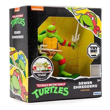 Imagem de Tartaruga Ninja Caos Mutante Sewer Shredders- Boneco Botão Ação C/ Skate Puxe Correr  – Raphael - Candide