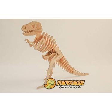 Imagem de Quebra-cabeça 3d Tiranossauro Rex 28 Peças Em MDF Dinobrinque