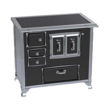 Imagem de Fogão a Lenha N° 02 Século XVIII Premium Preto Gabinete Chapa Vitrocerâmica Sem Tampa - Venax