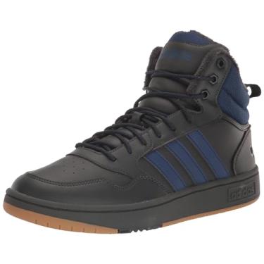 Imagem de adidas Originals Tênis masculino Hoops 3.0 Mid Winterized, Carbono/Azul Escuro/Goma, 5