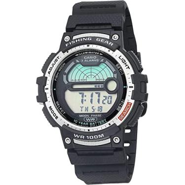 Imagem de Relógio esportivo masculino Casio Pro Trek de quartzo com pulseira de resina, Preto, Relógio de quartzo