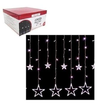 Imagem de Cordão Pisca / Cortina Com 138 Leds Estrela Branco Frio 127V