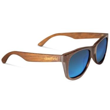 Imagem de Óculos de sol de madeira polarizados para homens e mulheres – Óculos de sol de madeira de bambu – Pesca dirigir golfe, Azul, GOWOOD arm half clear s temple shwood 9five fox