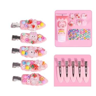 Imagem de Lindo conjunto de fabricação de grampos de cabelo de resina faça você mesmo conjunto de material de saco para entusiastas de bricolage fazendo grampos de cabelo personalizados e presilhas DIY Hairp