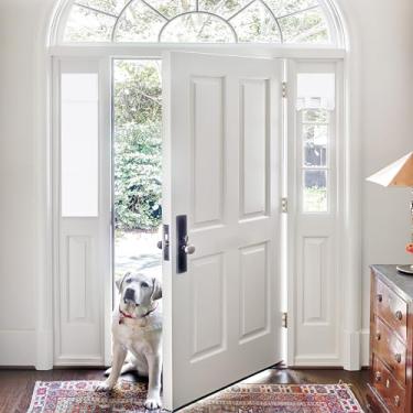 Imagem de PONY DANCE Cortinas de porta lateral para porta da frente – persianas blecaute com isolamento térmico para porta francesa, privacidade total garantida, persiana pequena para porta de vidro de pátio,