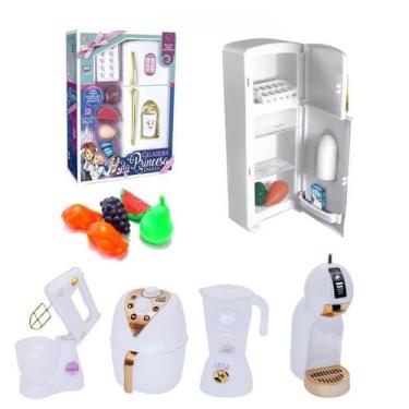 Imagem de Brinquedo Cozinha Infantil Completa Geladeira Branca Princes - Zuca To