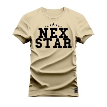 Imagem de Camiseta T-Shirt Confortável Estampada Nex Star Bege G