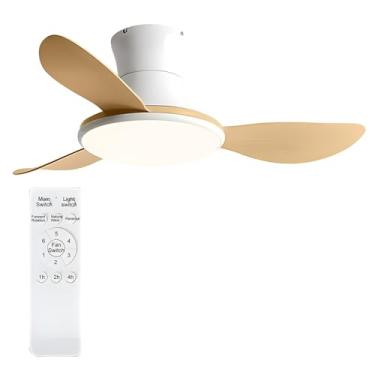 Imagem de Ventiladores De Teto Modernos Com Luzes, Ventilador De Teto Pequeno Com Luz, Ventilador De Teto Com Controle Remoto, Para Sala De Estar Do Quarto Do Pátio (Color : Style 2, Size : 36in)
