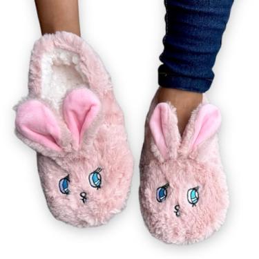 Imagem de Pantufa Sapato Feminina Antiderrapante Conforto Inverno (Rose, BR, Criança de 9 a 12 anos, Faixa Numérico, M, 28, 31)