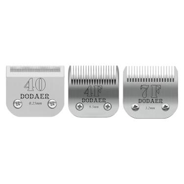 Imagem de DODAER Lâminas destacáveis para cuidados de cães de estimação de aço inoxidável, compatível com Andis, Oster A5, Wahl KM10, tamanho 40/7F/4F, 3 unidades