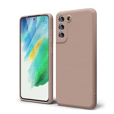 Imagem de oakxco Capa para celular Samsung Galaxy S21 FE 5G silicone líquido, capa de gel macio de TPU de borracha macia e fina para mulheres, meninas, design estético, protetor sólido fosco e à prova de